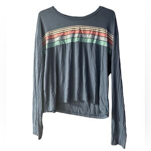 Aeropostale Blue Long Sleeve Tee with Stripes